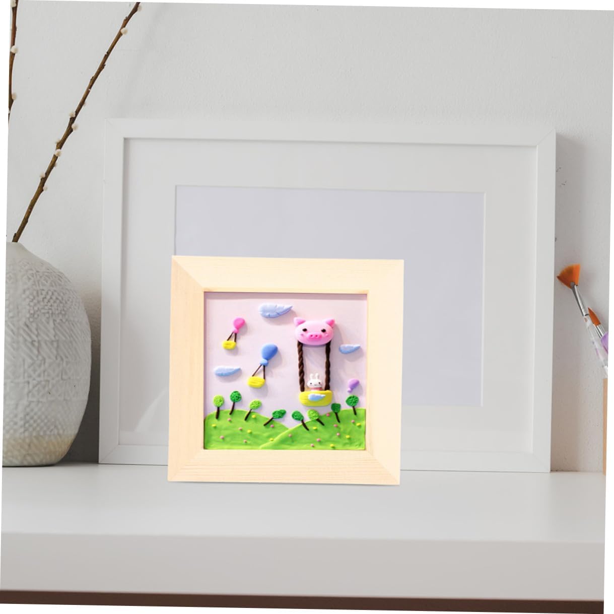 Clay Painting Frame for Children Boys and Girls 12x12cm Wood 5 Pack