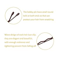 Vista 5 de 220 Count Mini Wavy 1.38 Inch Bobby Pins Brown, YINGFENG Small Hair Bobby Pins with Storage Box for Updos, Metal Hair Clips for Kids, Girls and