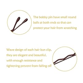 220 Count Mini Wavy 1.38 Inch Bobby Pins Brown, YINGFENG Small Hair Bobby Pins with Storage Box for Updos, Metal Hair Clips for Kids, Girls and Women, Suitable for All Hair Types