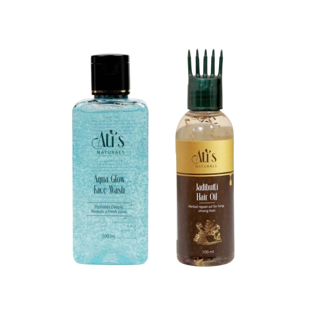 Combo Pack: Aqua Glow Face Wash 100ml + Jadi Butti Hair Oil 100ml | Hydrating Face Wash & Herbal Hair Oil for Daily Care-image-17