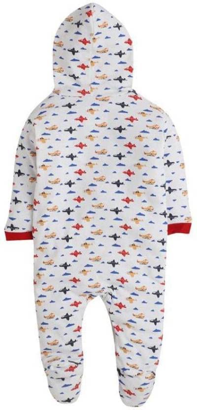 Image of Pooja Baby Front Open Full Sleeves Sleepsuit Hooded with Foot Easy Dressing and Diapering Romper Set of 2