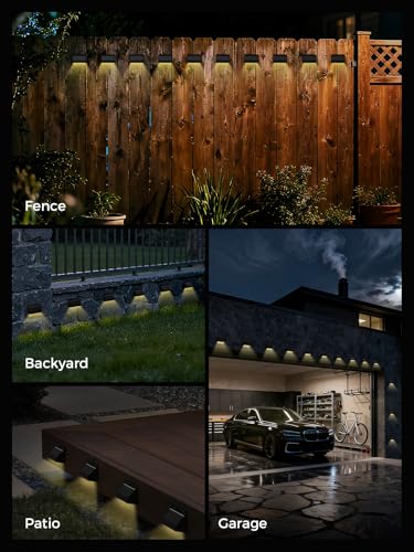 Lampe Solaire Exterieur IP65 Étanche - Applique Murale LED pour Escalier Marches Cour Jardin (8)