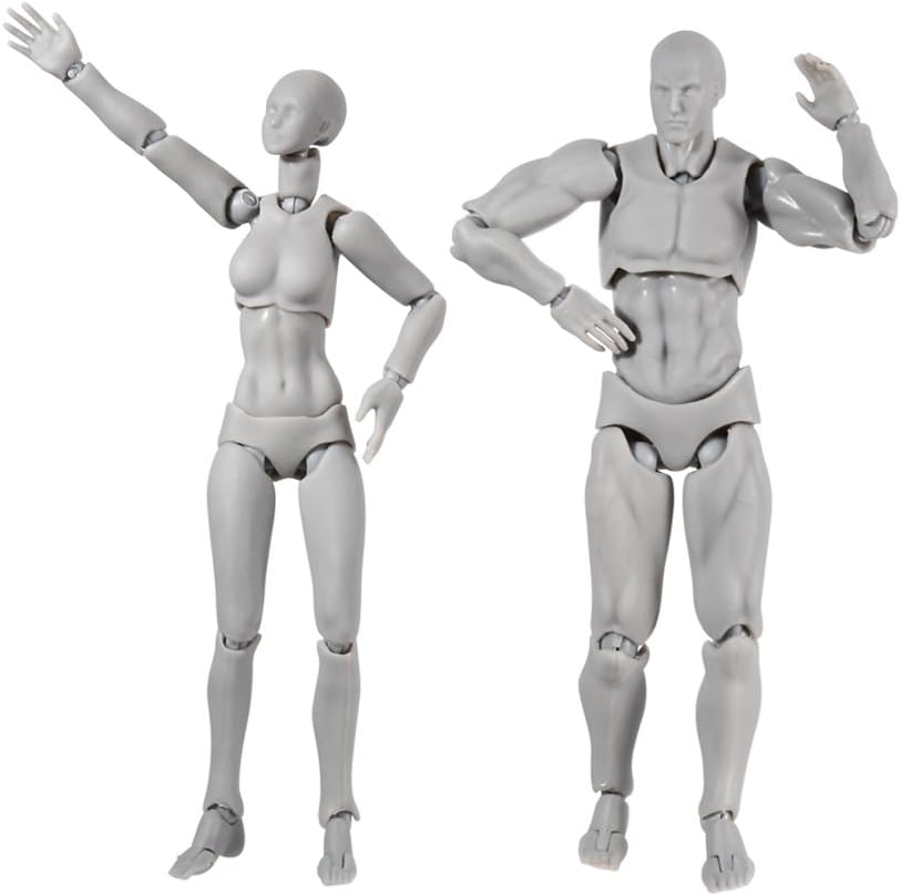 Drawing Mannequin,iGREATWALL A Pair of Action Figure Model with Various Gestures,Model Stands Perfect for Drawing,Sketching,Painting,Artist