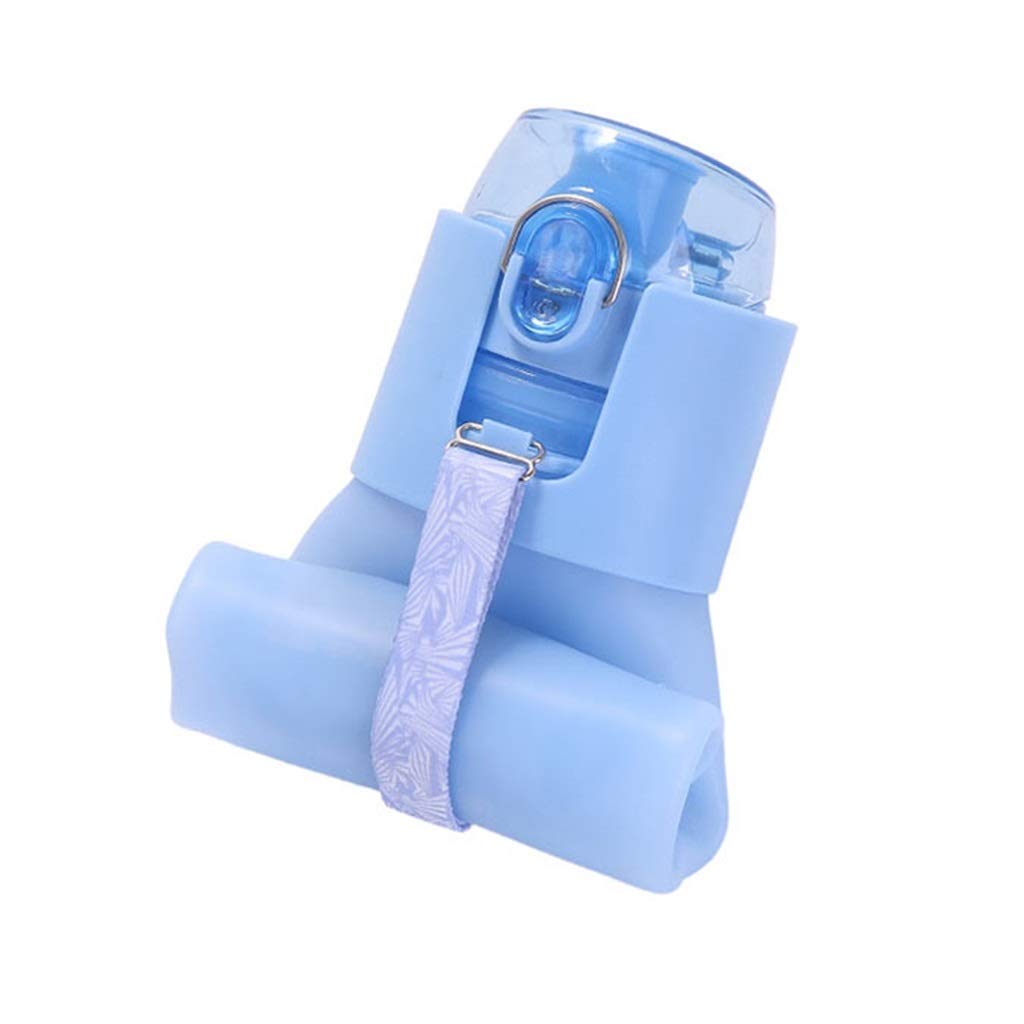 Klappbarer Wasserbecher, Rollbar Auslaufsicher Kind Tragbar Outdoor-Sportarten Wasserflasche 500 Ml (2 Farben)