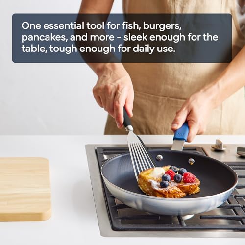 Image of Misen Fish Spatula - Slotted Turner - Silicone Edges, Black