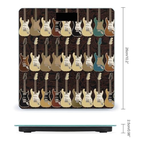 Báscula digital para baño con diseño Art Guitar Pattern miniatura 2