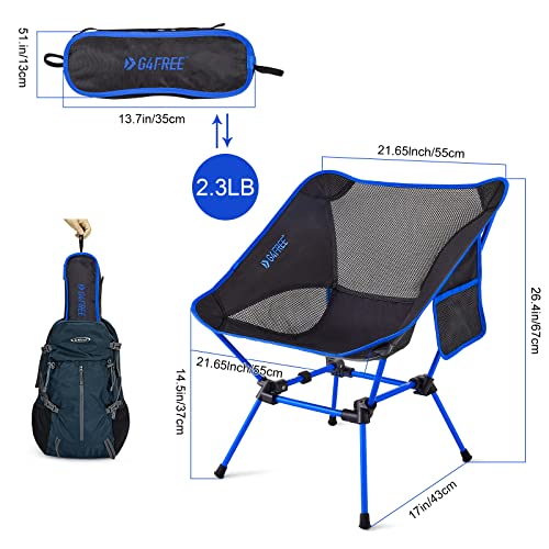 G4Free-Folding-Camping-Chairs-Ultralight-Compact-Backpacking-Folding-Chairs-Lawn-Chairs-Heavy-Duty-330lbs-with-Side-Pockets-Packable-for-Outdoor-Camp-Travel-Beach-Picnic-Gardening-Travel-Hiking