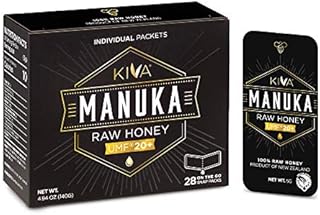 Kiva Raw Manuka Honey SNAP-Packets, Certified UMF 20+, New Zealand