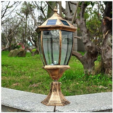 LSyySy Post Light LED Solar Post Cap Lights Outdoor Garden Lamp, Warm Wit Post Pijler Lamp, IP65 Waterdichte Moderne Post Lantaarn, Voor Patio Hek Villa Gate Pillar
