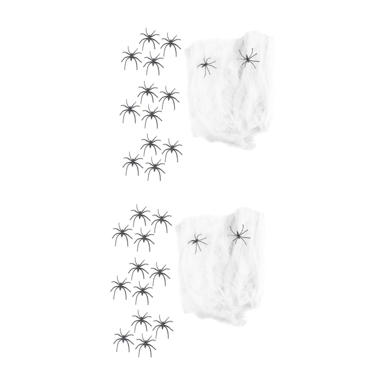 Yardwe 2 Set Decorazione Halloween Ragno Cotone Ragno di Halloween Decorazioni Ragnatela Impostore Arredamento Allarmante Sospeso Ragnatele Bianca 10 Confezioni*2