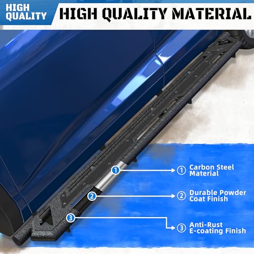 Image of Crew Cab Running Boards Side Steps Compatible with 2019-2025 Chevy Silverado & GMC Sierra 1500 (Excl 2019 Ld /Lt), 2020-2025 Chevrolet Silverado /GMC Sierra 2500 HD 3500 HD Crew Cab Black