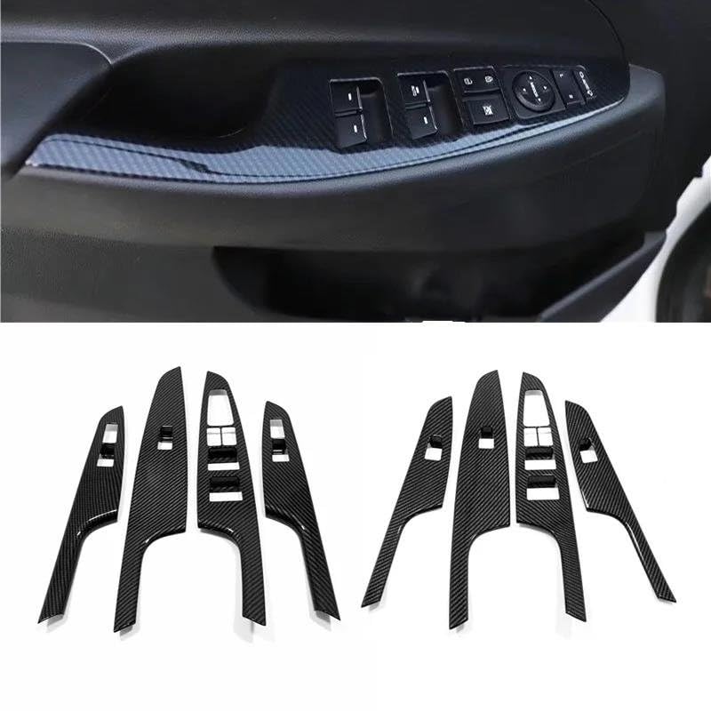 Innenabdeckung Dekoration LHD Für Hyundai Tucson 2015-2020 ABS Carbon Faser Tür Armlehne Fenster Schalter Panel