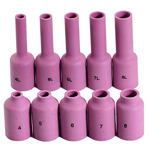 Image of RIVERWELD TIG Gas Lens Ceramic Cups 54N 54NL 4#, 5#, 6#, 7#, 8# kit 10pcs
