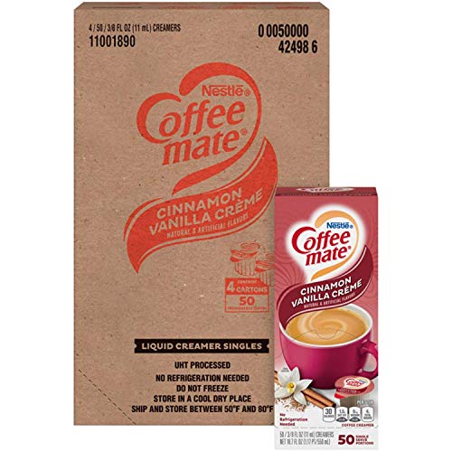 Nestle Coffee mate Coffee Creamer, Cinnamon Vanilla Creme, Liquid Creamer Singles, Non Dairy, No Refrigeration, Box of 50 Singles (Pack of 4) - Thumbnail 6