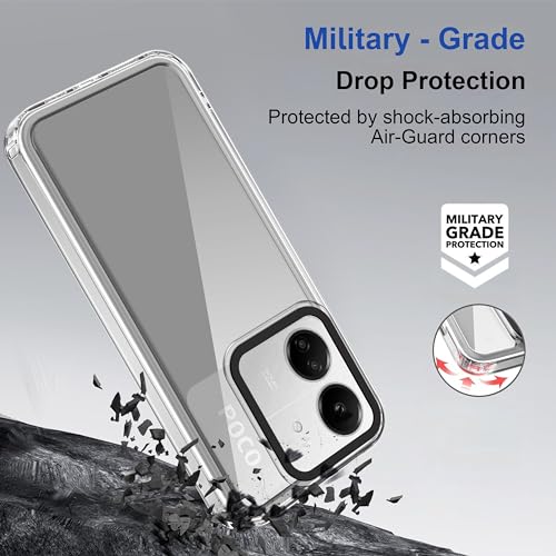 Image of Zapcase Back Case Cover for Poco C65 | Compatible for Poco C65 Back Cover | Case Cover with Camera Protection | (TPU + PC | Transparent)