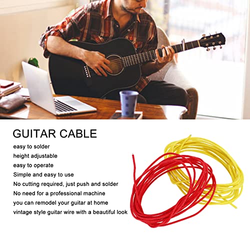 Cabo de Guitarra de Metal, FáCil de Instalar, Cabo de Guitarra Amarelo Vermelho, Estilo Retrô para S