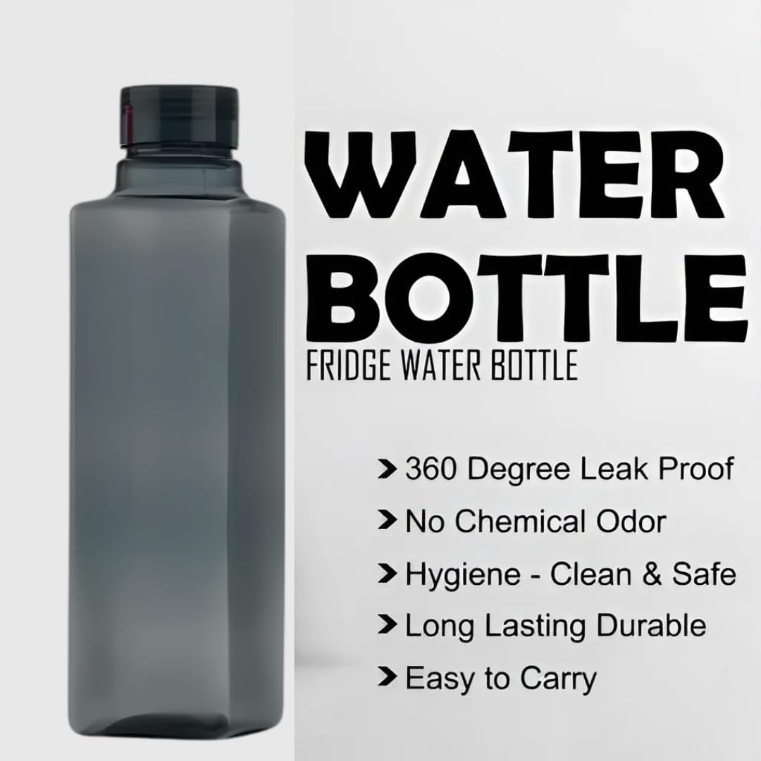 Transparent Square Water Bottles - Pack of 6 -7
