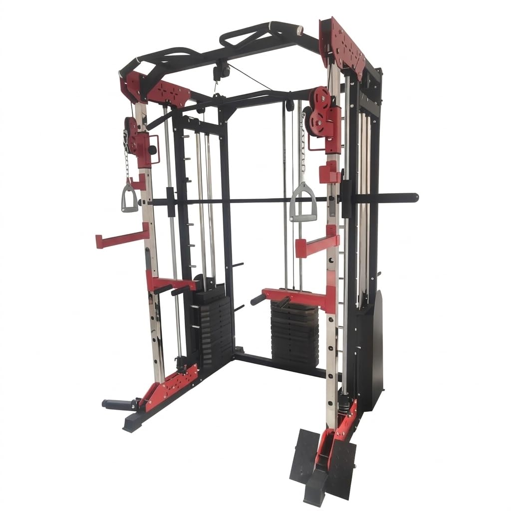 Multi Functional Smith Machine with Cable Crossover FTS-806 | All-in-One Home Gym System | Squat Rack, LAT Pulldown, Pull-Up Bar & Leg Press | Heavy Duty Commercial Steel Frame-image-29