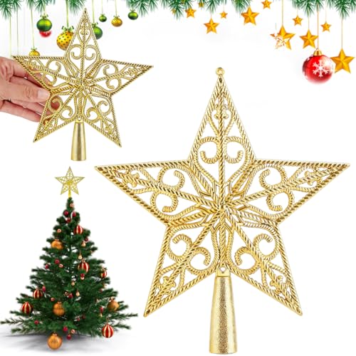 Weihnachtsbaumspitze Stern, 20CM Spitze für Weihnachtsbaum Hohl...