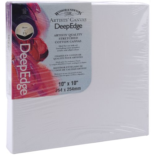 Winsor & Newton 10-Inch by 10-Inch Artists Quality Deep Edge Stretched Canvas