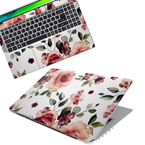 Image of Galaxsia Floral D37 Full Body Vinyl Laptop Skin /Sticker /Cover Upto 15.6 Inches Laptops Laminated-Removable-HD Quality Compatible for Hp-Dell-Sony-Lenovo-Asus etc.(15x10 Inches)