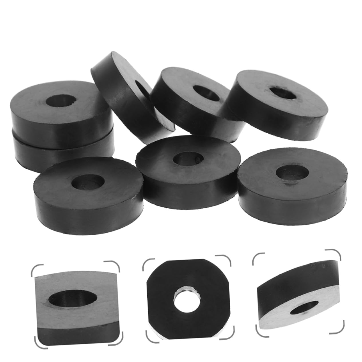 ULTECHNOVO 125 Piezas amortiguadores Bloque de goma flexible Bloque de goma sólida espaciador de servicio pesado arandela de ojales de arandela de repuesto caucho
