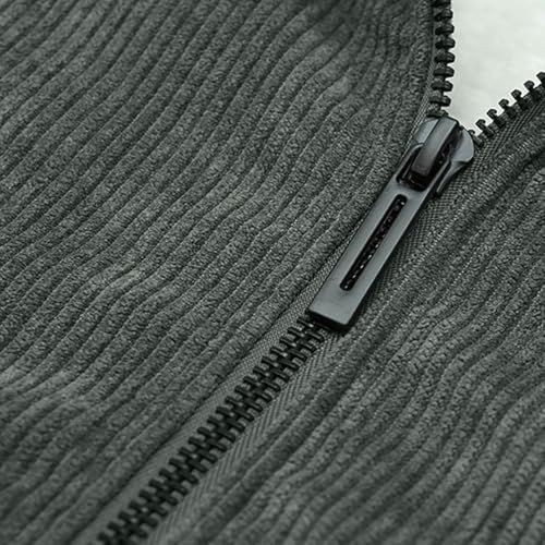 Men's Casual Corduroy Jacket Fall Winter Lightweight Full Zip Up Vintage Jackets Stand Collared Bomber Jacket Coat4