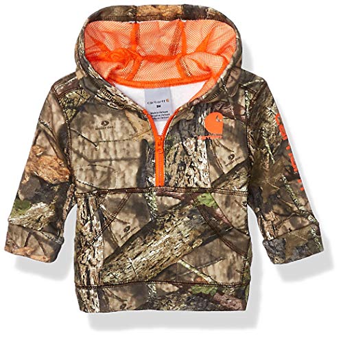 Carhartt Baby Boys Hooded Half Zip Sweatshirt, Mossy Oak 219, 6 Months