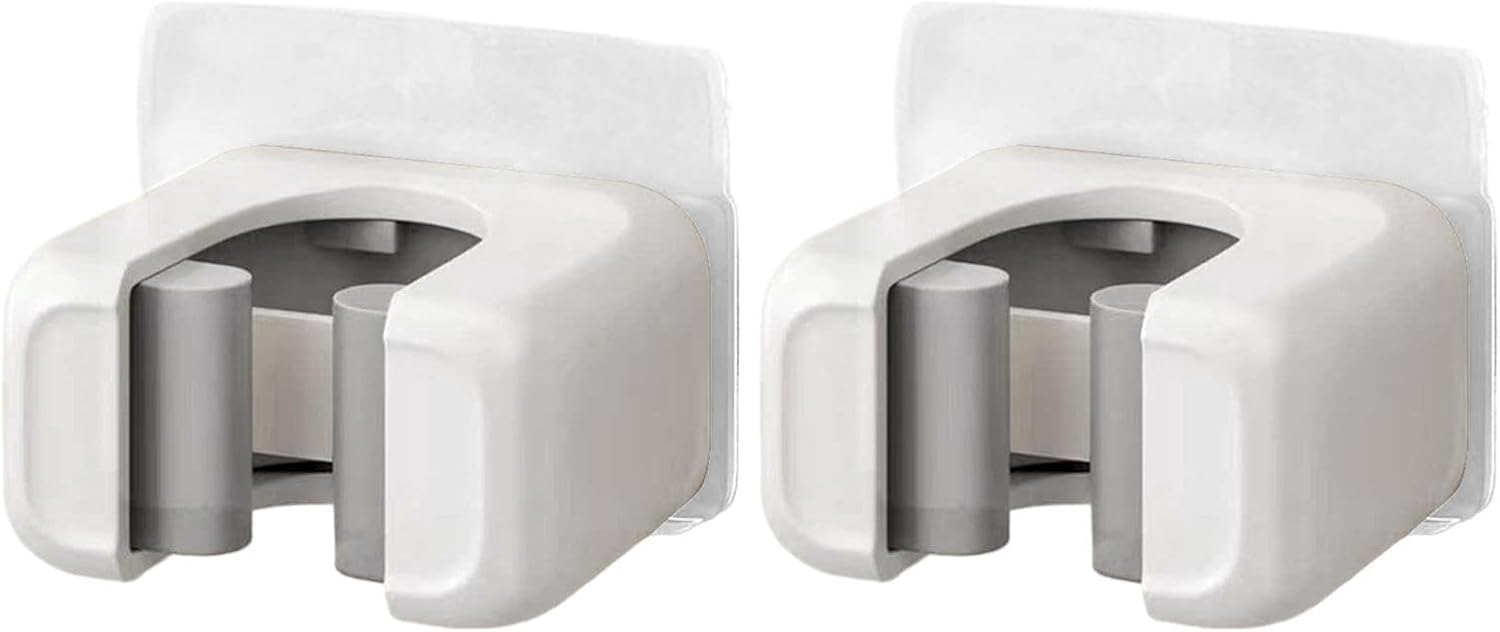 Porta scopa adesivo – 2 pezzi salvaspazio, porta scopa da parete, organizer per casa, ufficio, appartamento, camper, cucina, bagno, garage, lavanderia, porta attrezzi, 1,57 pollici, presa forte per pulizia