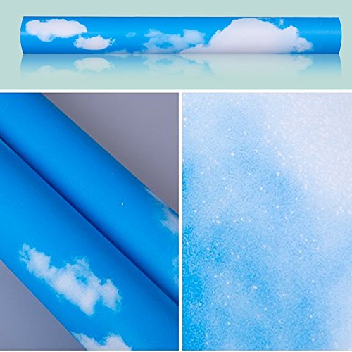 Yifely Blue Sky White Clound Shelf Liner Paper Self Adhesive Vinyl Wallpaper For Bedroom Living Room 17X118 Inch #TOP4