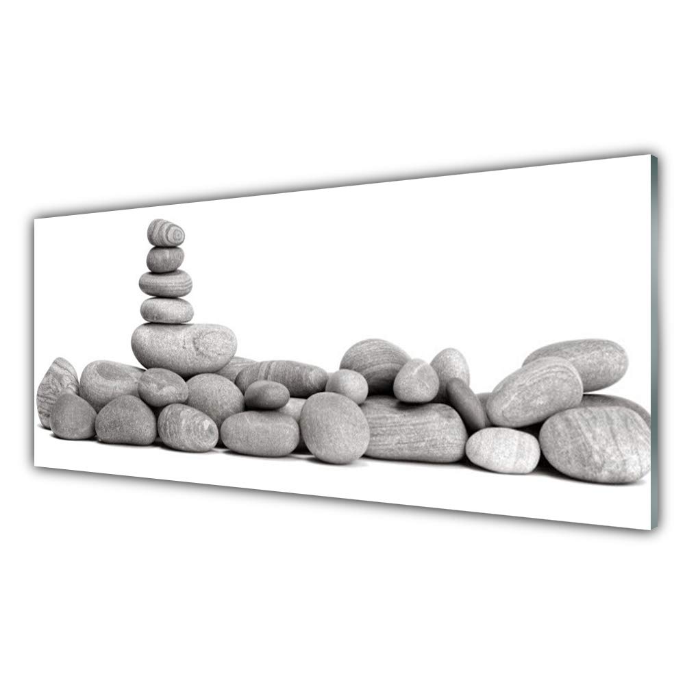 Tableau Mural en Verre Trempé 125x50cm Pierres Art pour Salon Design