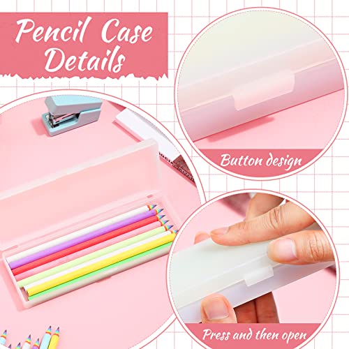 Image of Yexiya 30 Pack Pencil Box Clear Plastic Pencil Case Bulk 7.2 x 2.4 x 0.9 Inches Pen Storage with Hinged Lid Stackable for Pens Crayons School Office Supplies Organization