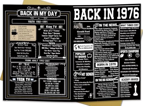 Asmallgf Large 50th Birthday Card Gift for Women Men, Best Fifty Years Old Bday Card for Mom Dad,...