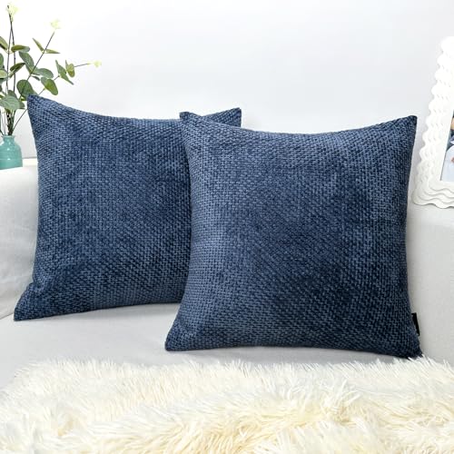 Booque Valley Fundas de almohada decorativas, textura moderna, fundas de cojín de felpilla gruesa para cama o sofá, hechas a mano, fundas de almohada cuadradas con detalles de ondas gruesas, paquete