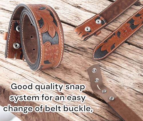 Image of F&L CLASSIC Western Belt without buckle for men - Full Grain Leather Cowboy Belts for jeans - One Piece Leather strap belt