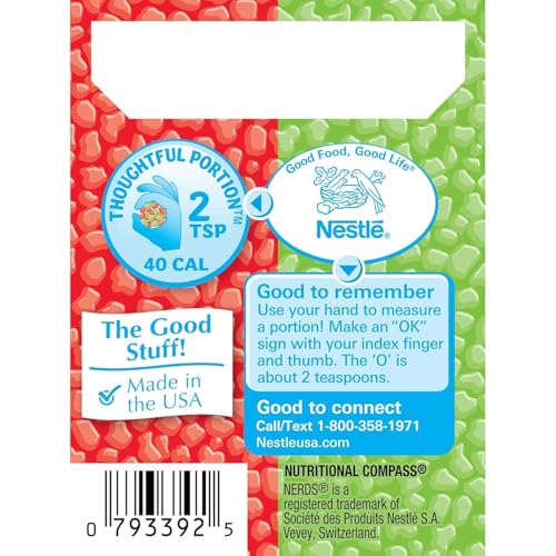 Image of Nerds Wild Cherry and Watermelon Candy, Tiny Tangy Crunchy, No Artificial Flavours, Travel Pack, 46g, 3 Count, Product of USA from Decadent Foods