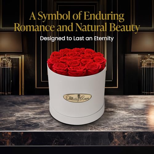 The Eternity Rose 16-Piece Preserved Roses in a Luxury Gift Box – Real Roses in White Round Box – A Valentine’s Gift as Everlasting as Your Love - Image 6