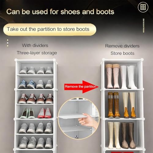 Image of EXVITO 4 Tier Shoe Rack with Shelf, Folding Shoe Rack for Bedroom, Living Room,Entryway, Footwear Stand for Home, Organizer, ShoeRack Plastic | Plastic Shoes Rack for Home - White