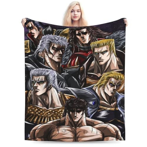 北斗の拳 ほくとのけん 毛布 ブランケット 大判 フリーサイズ 暖かい 軽量 ふわふわ 一人用 ソファ ベッド オフィス 膝掛け 洗える 秋冬 40"x30"