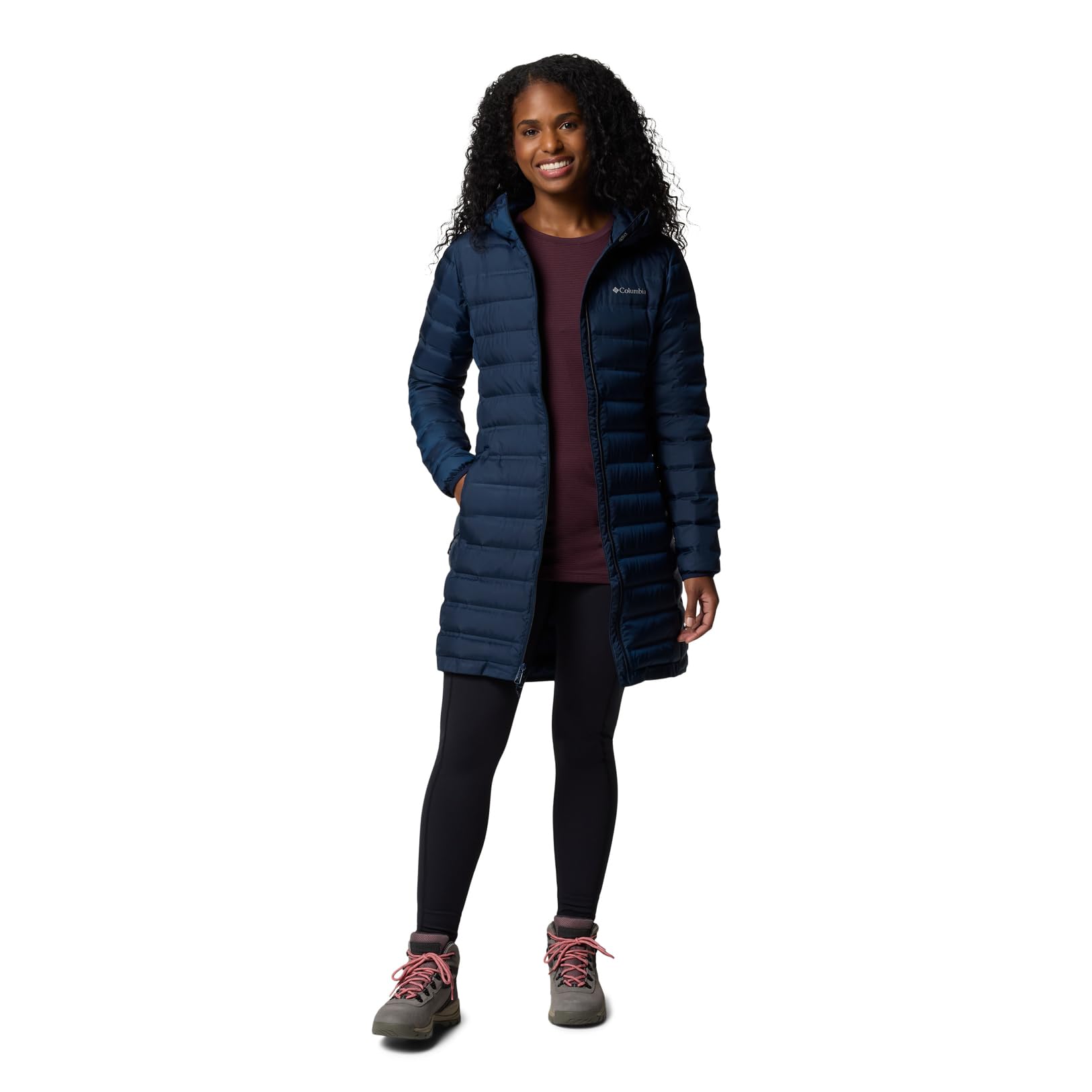 Columbia Damska kurtka puchowa Lake 22 Down Long Hooded z kapturem