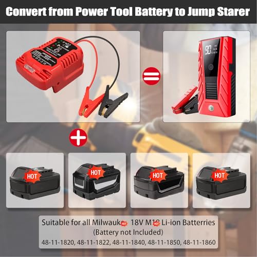 Adaptador de arranque para batería Milwaukee M18 cable de 12V 2