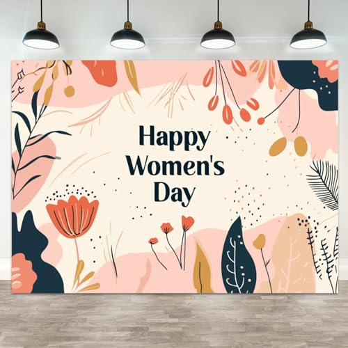 ASDCXZ 10x7ft Happy Women's Day Backdrop Boho Floral Leaves Photography