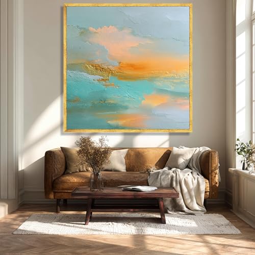 Décoration intérieure côtière tableau coucher de soleil peinture océan