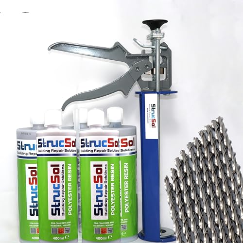 Strucsol Crack Stitch Repair Kit [Heavy Duty] (Medium) x10 bar, x5 Resin, x1 Heavy Duty applicator