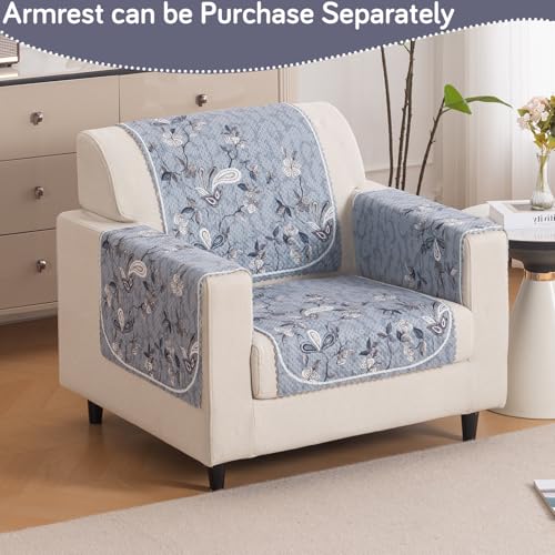 Image of HOKIPO HeavenHue Sofa Cover 1 Seater for Seat & Back, Frosted Petals