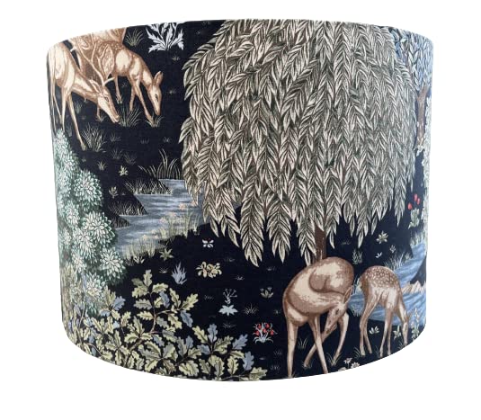 Handmade Lampshade William Morris The Brook Night Forest Navy Blue Black (Table/Floor, Medium (30cm Diameter))