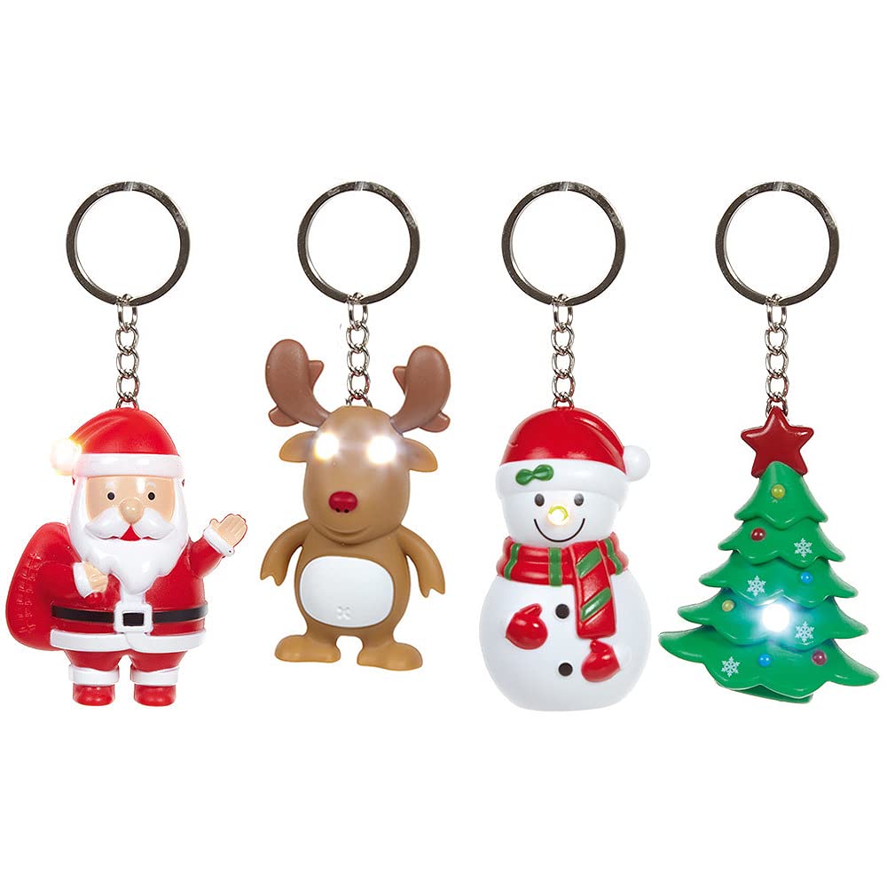 Crafty Capers LED and Sound Christmas Keyring | Single | Mini Gift | Cracker Filler