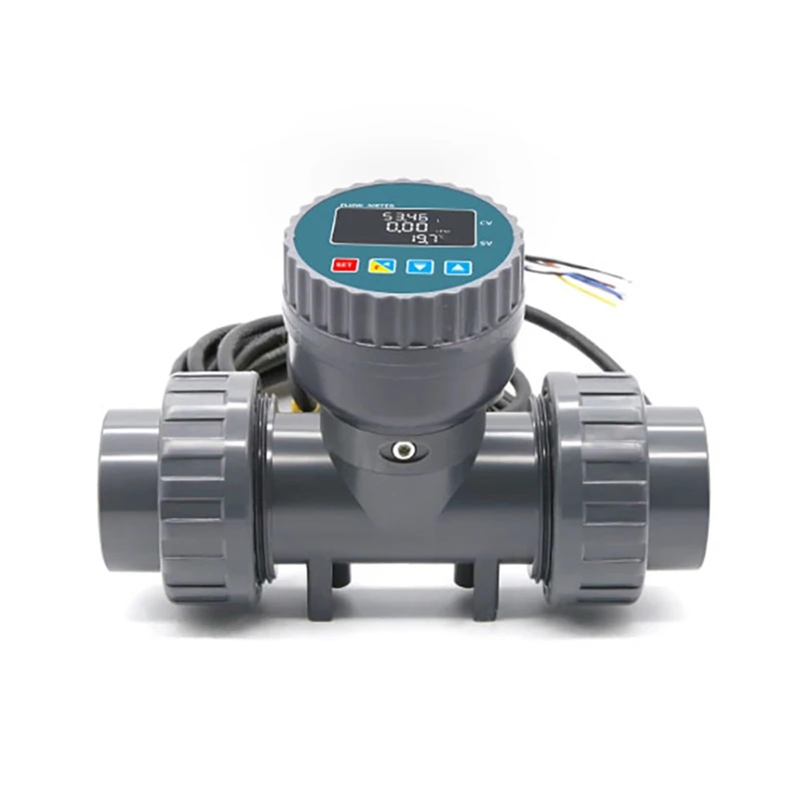 DN25-80 High Precision Smart Digital Display Flowmeter RS485 LCD Electronic Flowmeter PVC Flow Sensor for Farm/Garden Irrigation(DN80,LCD Version)