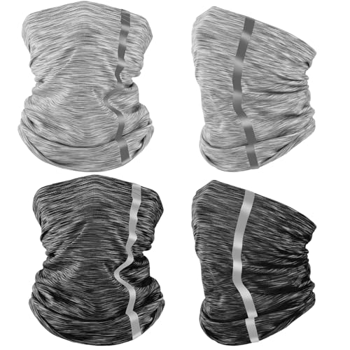 Image of SATINIOR 4 Pcs Neck Gaiter Face Mask for Men Reflective Face Cover Scarf Summer UV Sun Protection Balaclava Bandana for Work