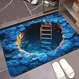 Cuidado fácil y duradero: esta alfombra de ilusión óptica es fácil de mantener: aspire regularmente o limpie las manchas según sea necesario. La impresión duradera mantiene los colores v-ivos, la alfombra que parece un agujero garantiza que su alfombra con agujeros 3D mantenga su llamativa ilusión con el tiempo, incluso con interacción frecuente con mascotas.